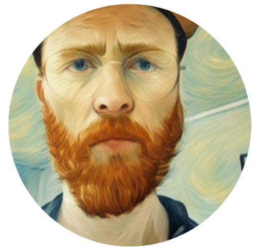 Profile picture of me, in the style of Van Gogh